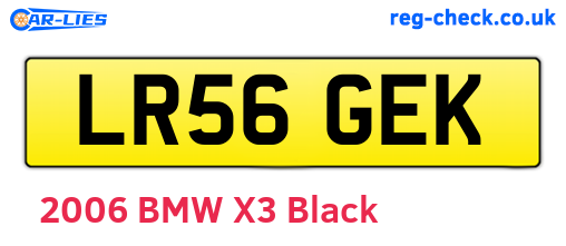 LR56GEK are the vehicle registration plates.