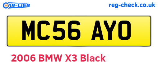 MC56AYO are the vehicle registration plates.