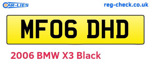 MF06DHD are the vehicle registration plates.