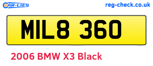 MIL8360 are the vehicle registration plates.