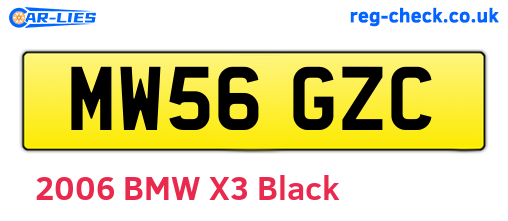 MW56GZC are the vehicle registration plates.