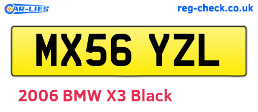 MX56YZL are the vehicle registration plates.