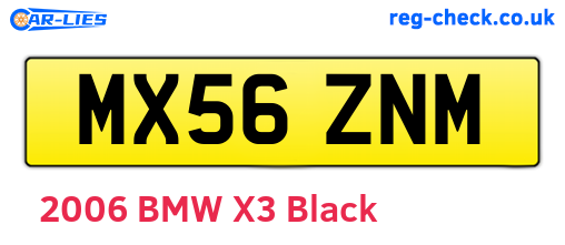 MX56ZNM are the vehicle registration plates.