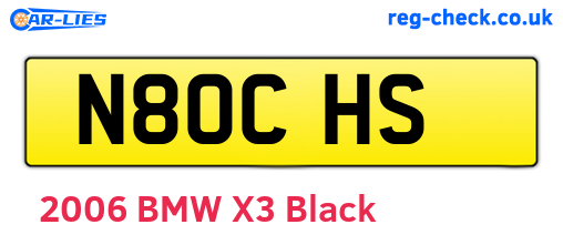 N80CHS are the vehicle registration plates.
