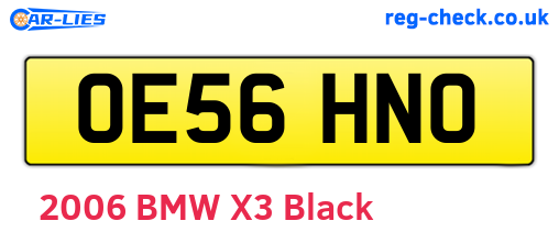 OE56HNO are the vehicle registration plates.