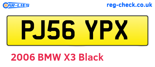 PJ56YPX are the vehicle registration plates.