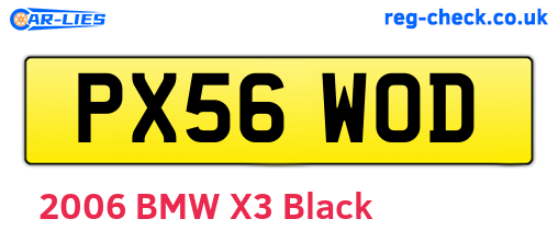 PX56WOD are the vehicle registration plates.