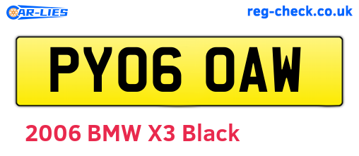 PY06OAW are the vehicle registration plates.