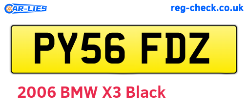 PY56FDZ are the vehicle registration plates.