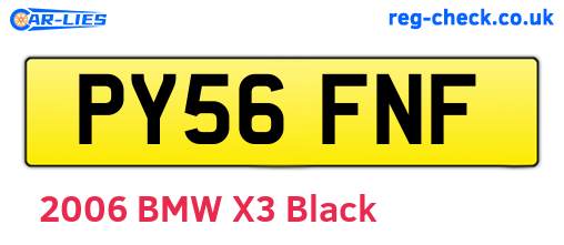PY56FNF are the vehicle registration plates.