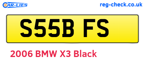 S55BFS are the vehicle registration plates.