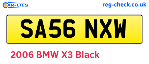SA56NXW are the vehicle registration plates.