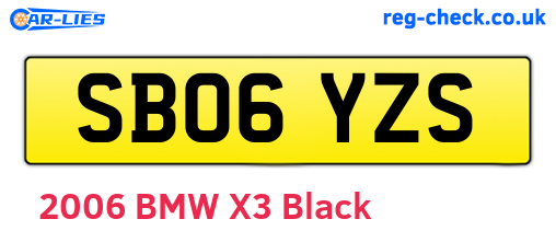 SB06YZS are the vehicle registration plates.