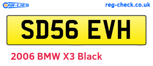 SD56EVH are the vehicle registration plates.