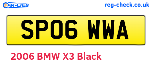 SP06WWA are the vehicle registration plates.