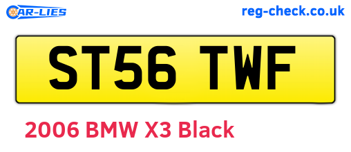 ST56TWF are the vehicle registration plates.
