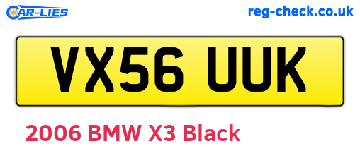 VX56UUK are the vehicle registration plates.