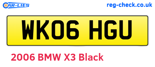 WK06HGU are the vehicle registration plates.