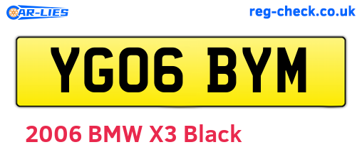 YG06BYM are the vehicle registration plates.