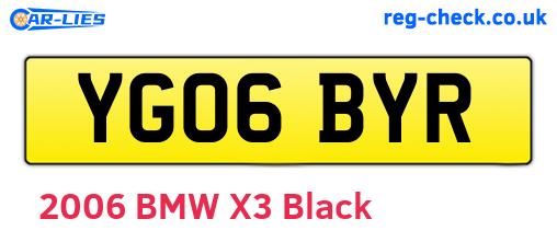 YG06BYR are the vehicle registration plates.