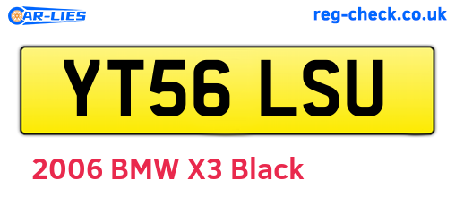 YT56LSU are the vehicle registration plates.