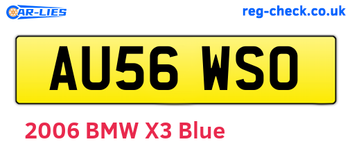 AU56WSO are the vehicle registration plates.