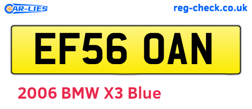 EF56OAN are the vehicle registration plates.