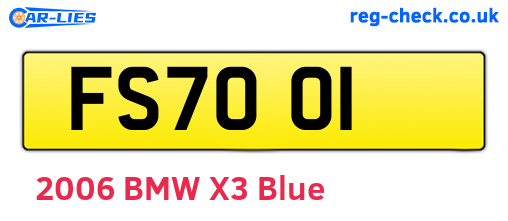 FS7001 are the vehicle registration plates.