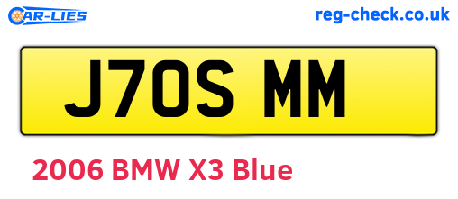 J70SMM are the vehicle registration plates.