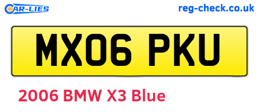MX06PKU are the vehicle registration plates.