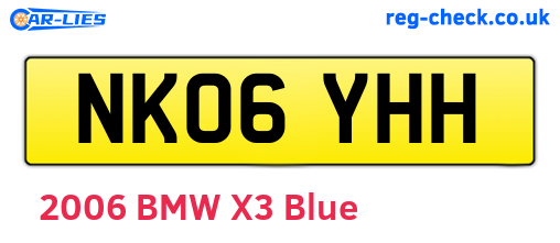 NK06YHH are the vehicle registration plates.