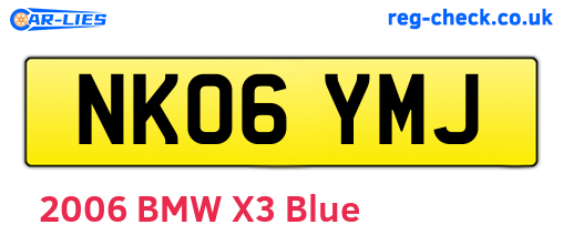 NK06YMJ are the vehicle registration plates.