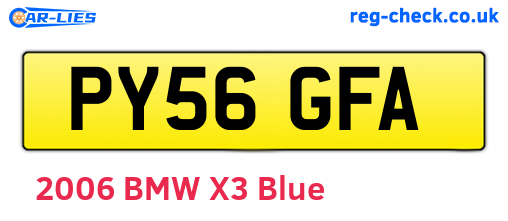 PY56GFA are the vehicle registration plates.