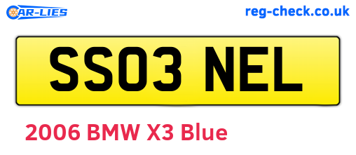 SS03NEL are the vehicle registration plates.