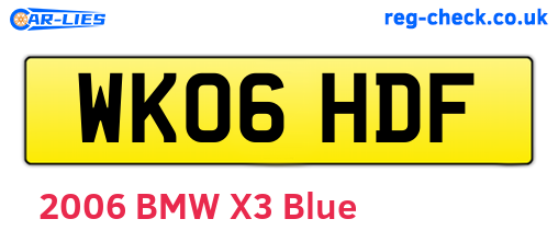 WK06HDF are the vehicle registration plates.