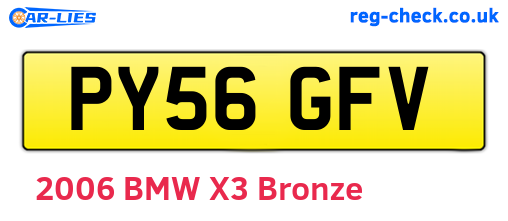 PY56GFV are the vehicle registration plates.
