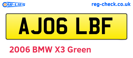 AJ06LBF are the vehicle registration plates.