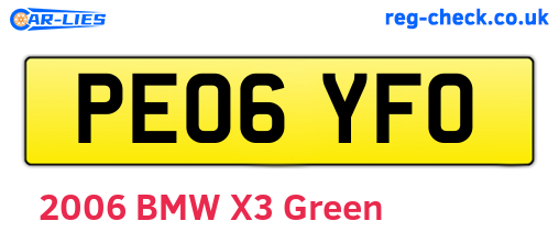PE06YFO are the vehicle registration plates.