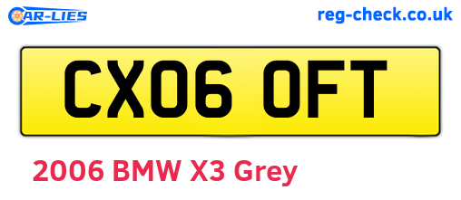 CX06OFT are the vehicle registration plates.