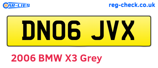 DN06JVX are the vehicle registration plates.