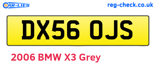 DX56OJS are the vehicle registration plates.