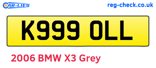 K999OLL are the vehicle registration plates.