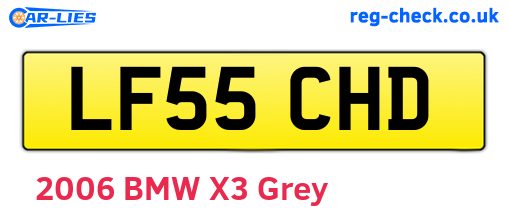 LF55CHD are the vehicle registration plates.