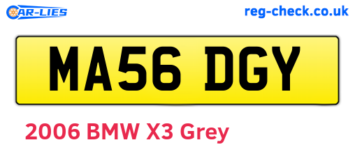 MA56DGY are the vehicle registration plates.