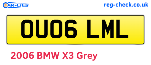 OU06LML are the vehicle registration plates.