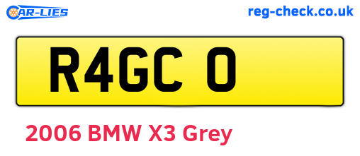 R4GCO are the vehicle registration plates.