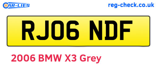 RJ06NDF are the vehicle registration plates.