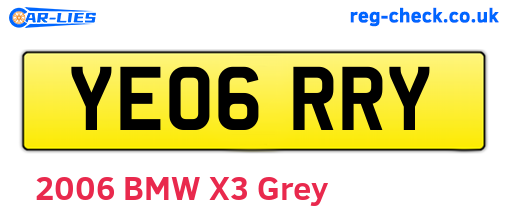 YE06RRY are the vehicle registration plates.