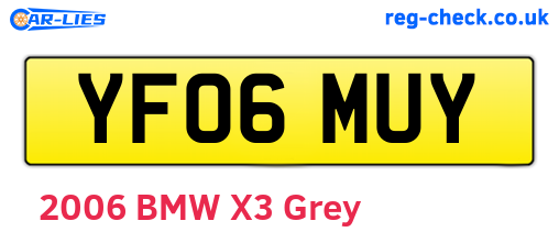 YF06MUY are the vehicle registration plates.