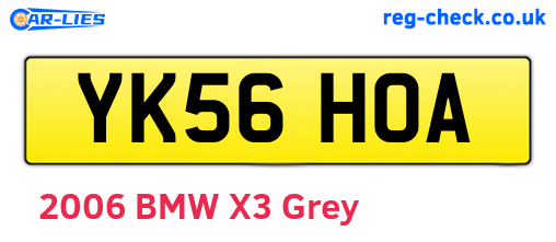 YK56HOA are the vehicle registration plates.